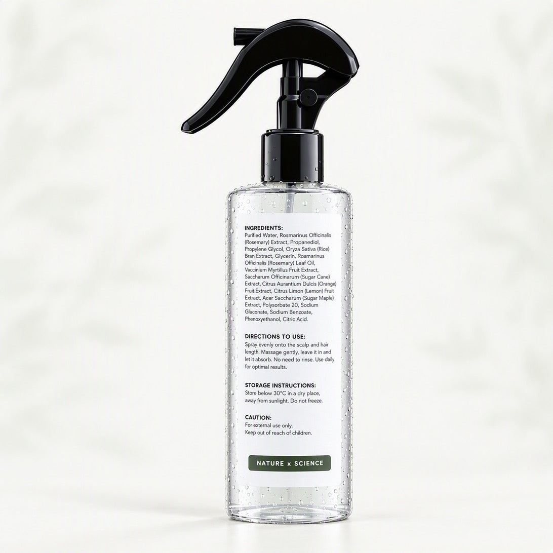 Back label with full ingredient list and directions